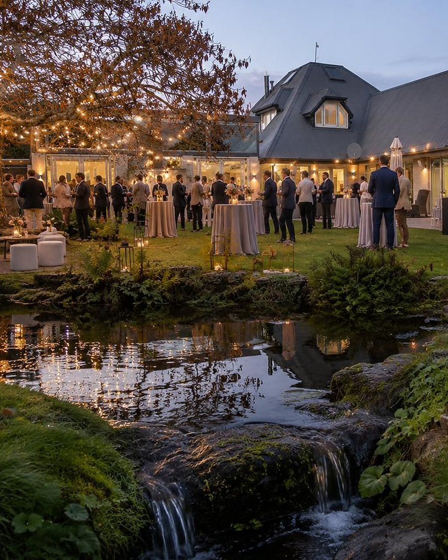 A twilight garden cocktail celebration at Mishika Retreat